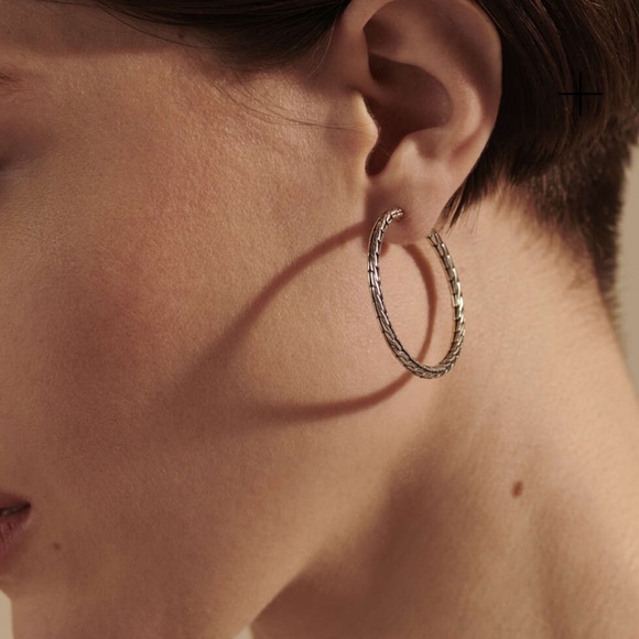 🆕 John Hardy Silver Classic Hoop Earrings - Picture 3 of 11